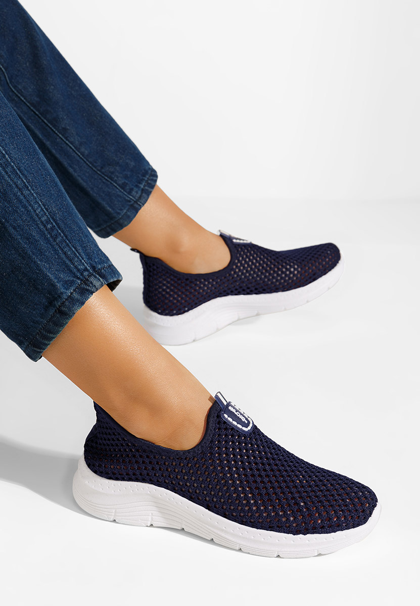 Tmavomodré dámske plátené slip-on tenisky Kadrina