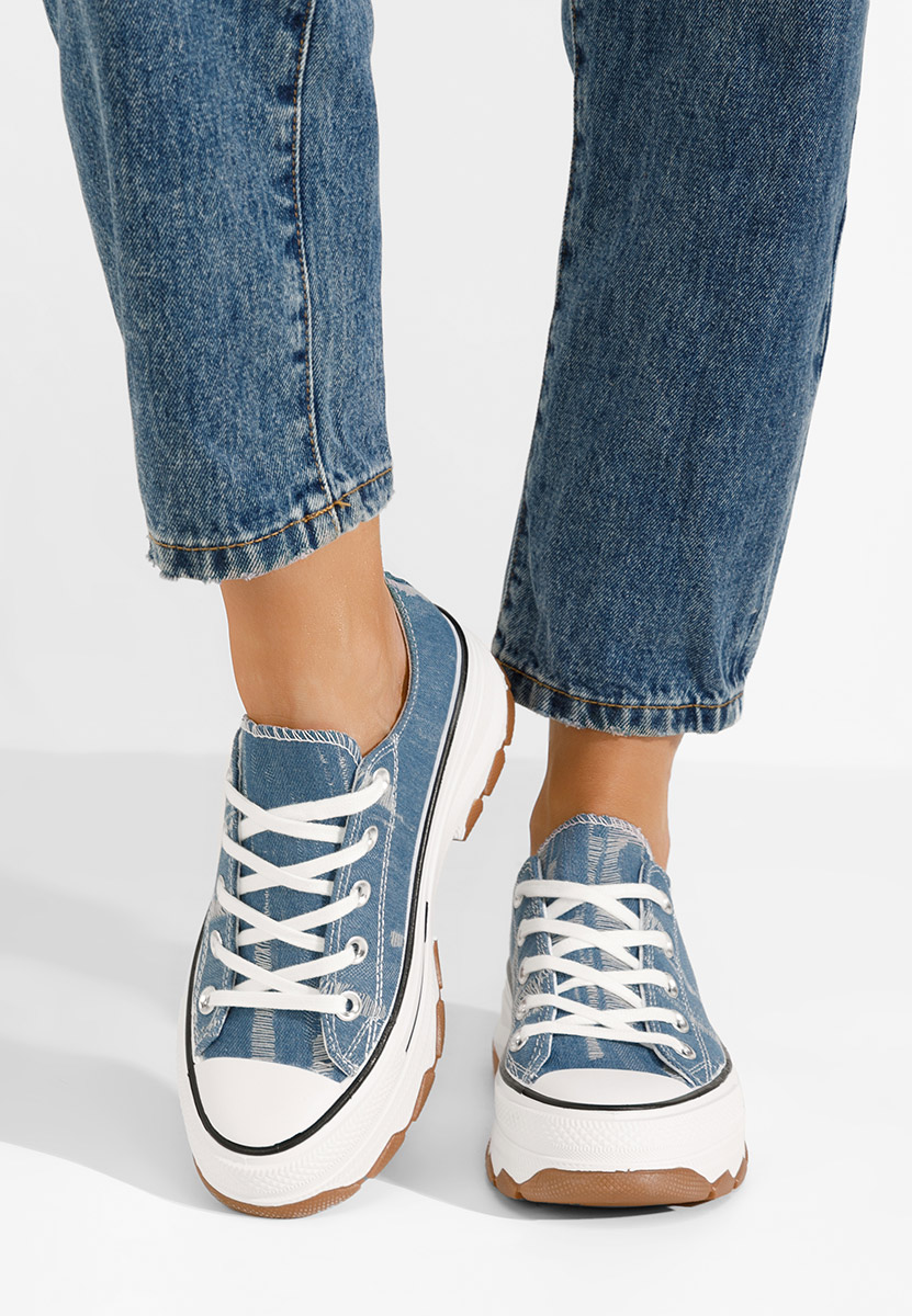 Tenisi cu platformă Raviana denim