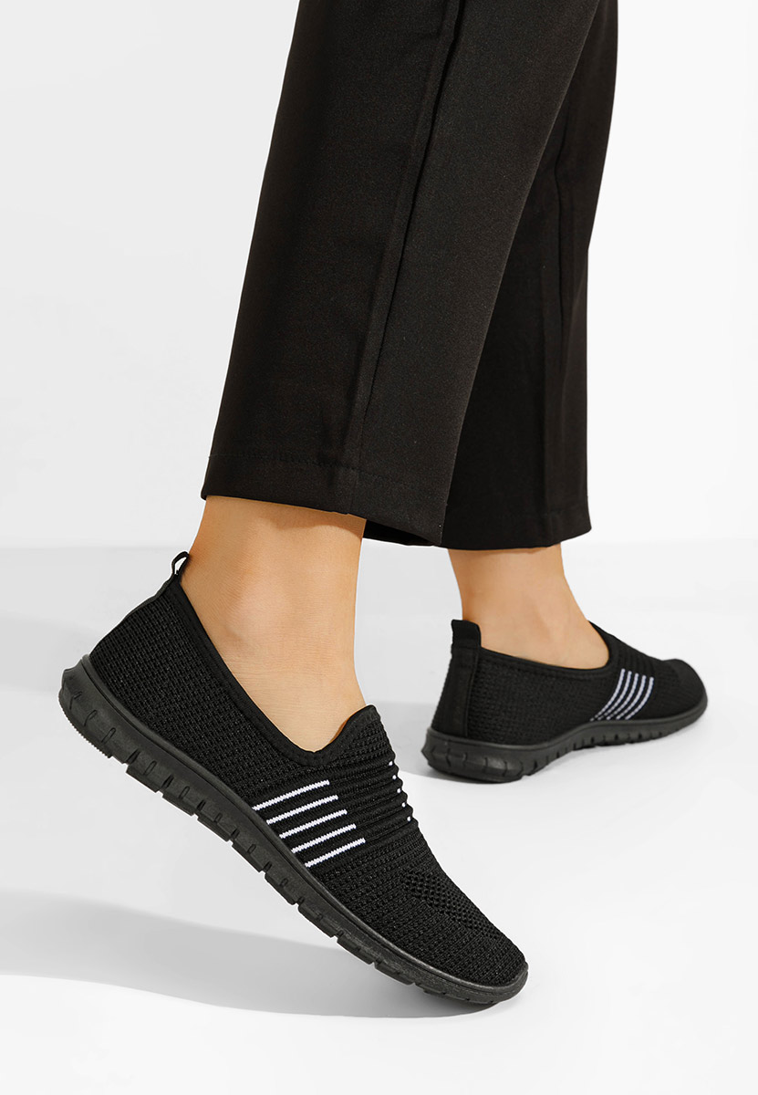 Čierne plátené slip-on tenisky Vanna