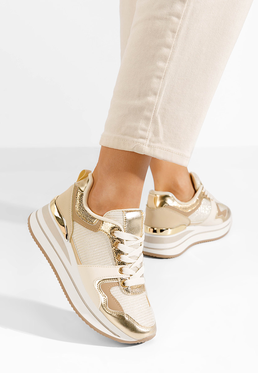 Μπεζ sneakers με πλατφόρμα Daisie