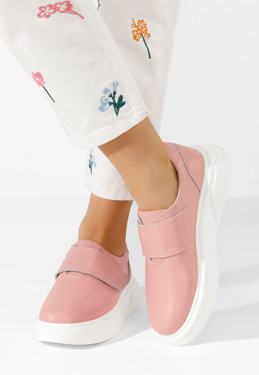 Scarpe casual donna in pelle rosa Kally