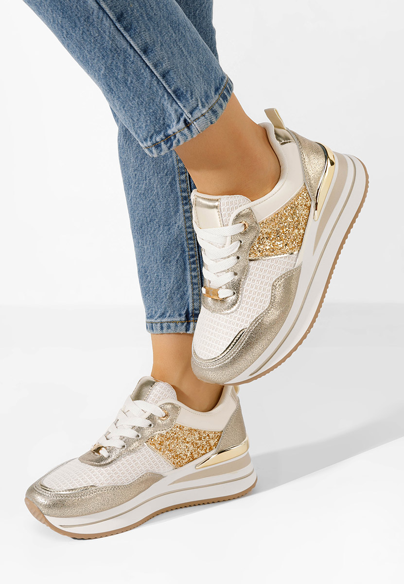 Μπεζ sneakers με πλατφόρμα Hanifa