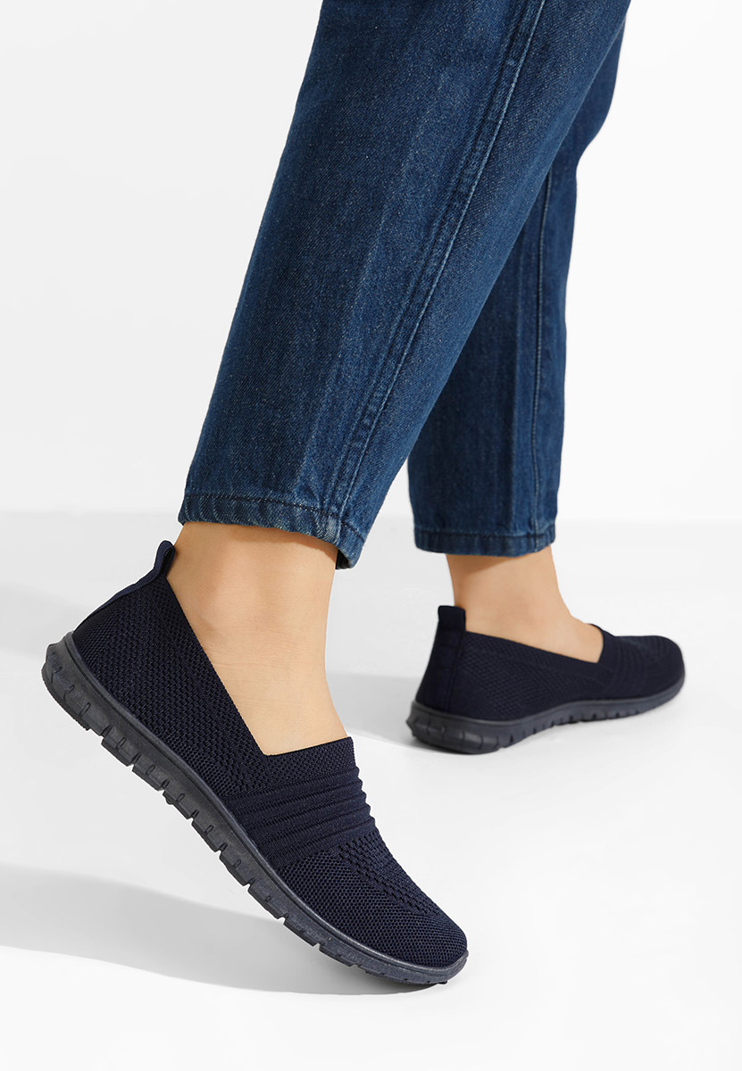 Tmavomodré plátené slip-on tenisky Vanna V2
