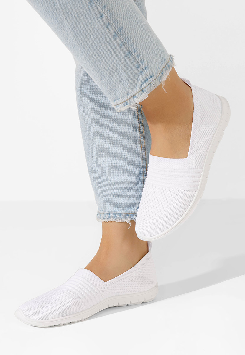Scarpe slip-on in tela bianche Vanna V2
