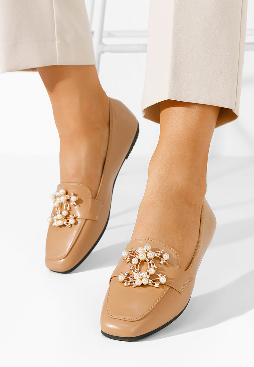 Mocassini loafer donna beige Giulinello v2