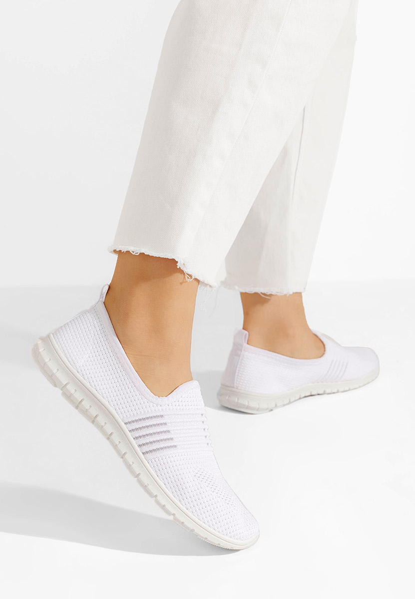 Biele plátené slip-on tenisky Vanna