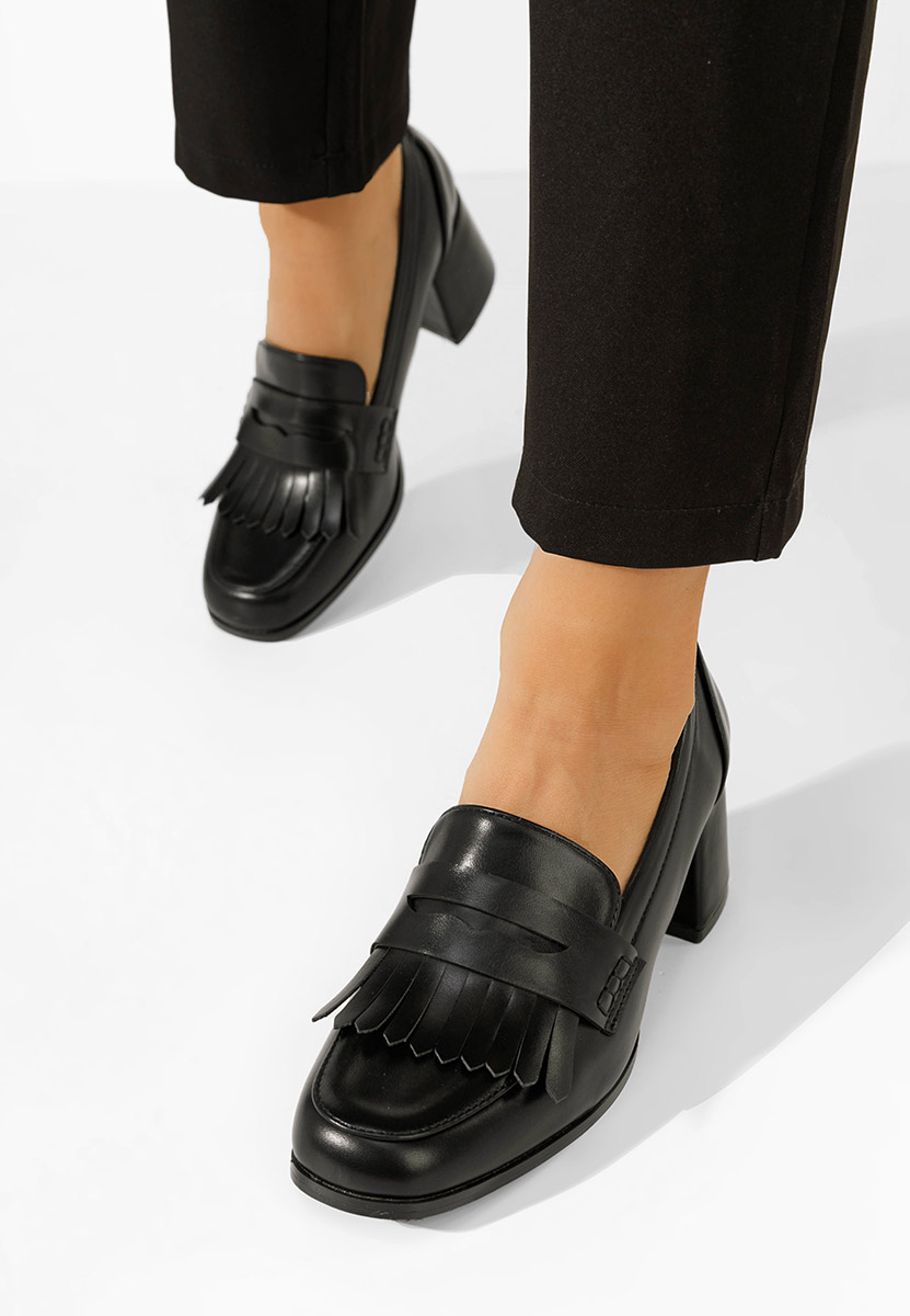 Μαύρα loafers γυναικεία Solina