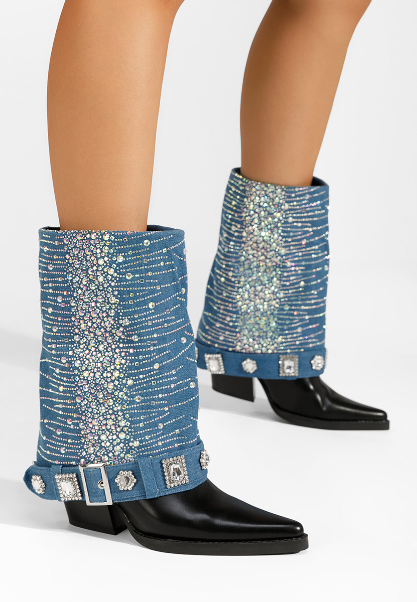 Denim ženski kavbojski gležnjarji Fleta