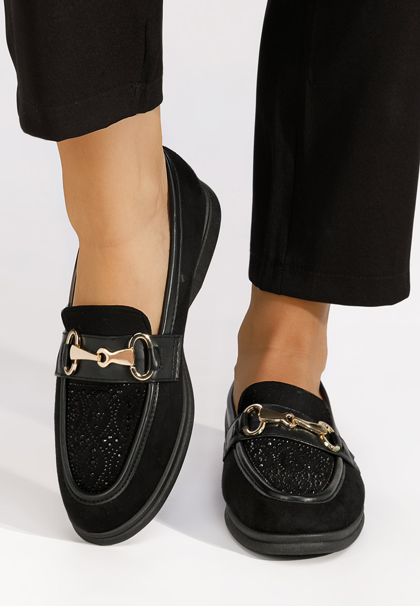Μαύρα loafers γυναικεία Adesa