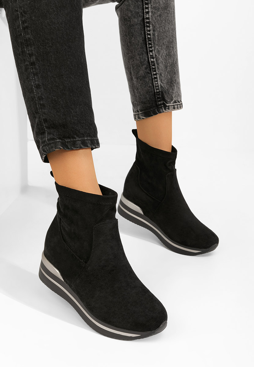 Sneakers donna con zeppa interna nere Dermira V2