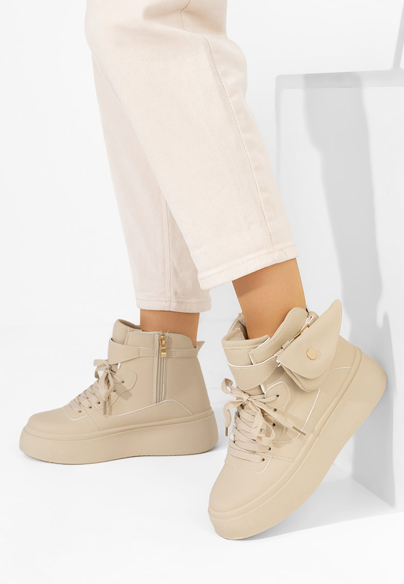 Μπεζ sneakers με πλατφόρμα Kandice