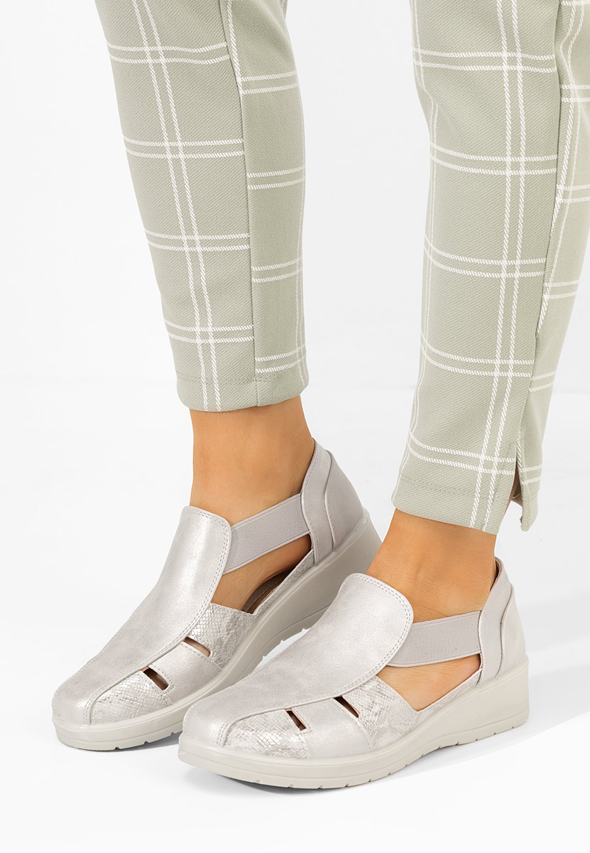 Strieborné dámske espadrilky Grazyna
