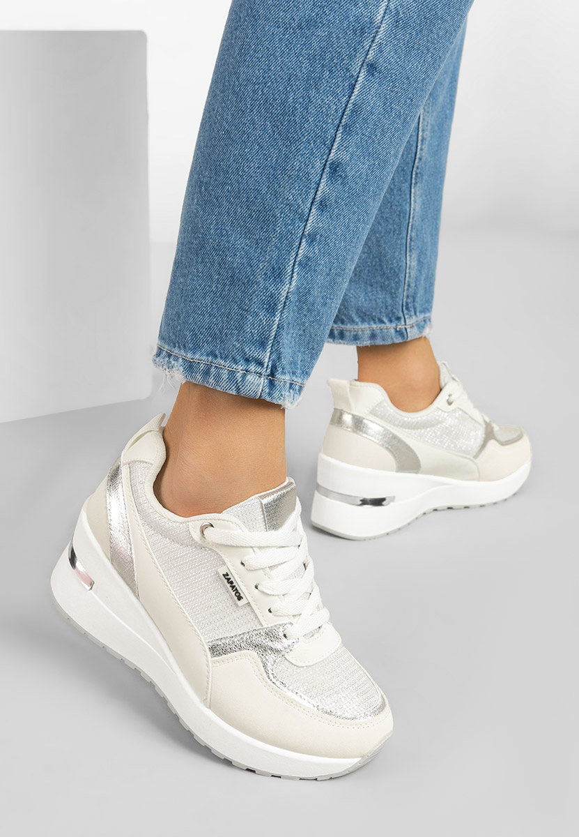 Λευκά sneakers με πλατφόρμα Zaneta