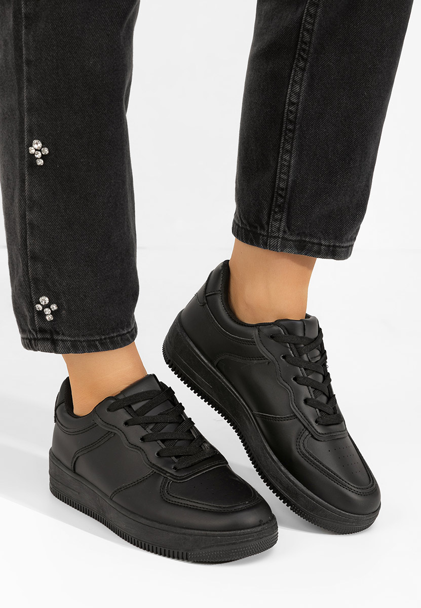 Μαύρα sneakers γυναικεία Serila