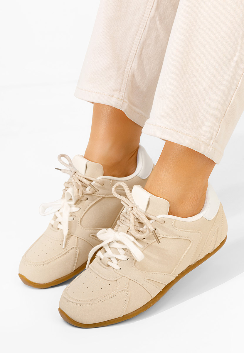 Μπεζ sneakers γυναικεία Victorya