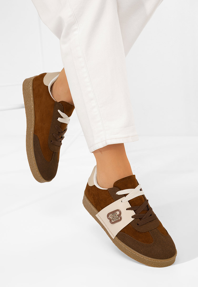 Καφέ sneakers γυναικεία Kathea