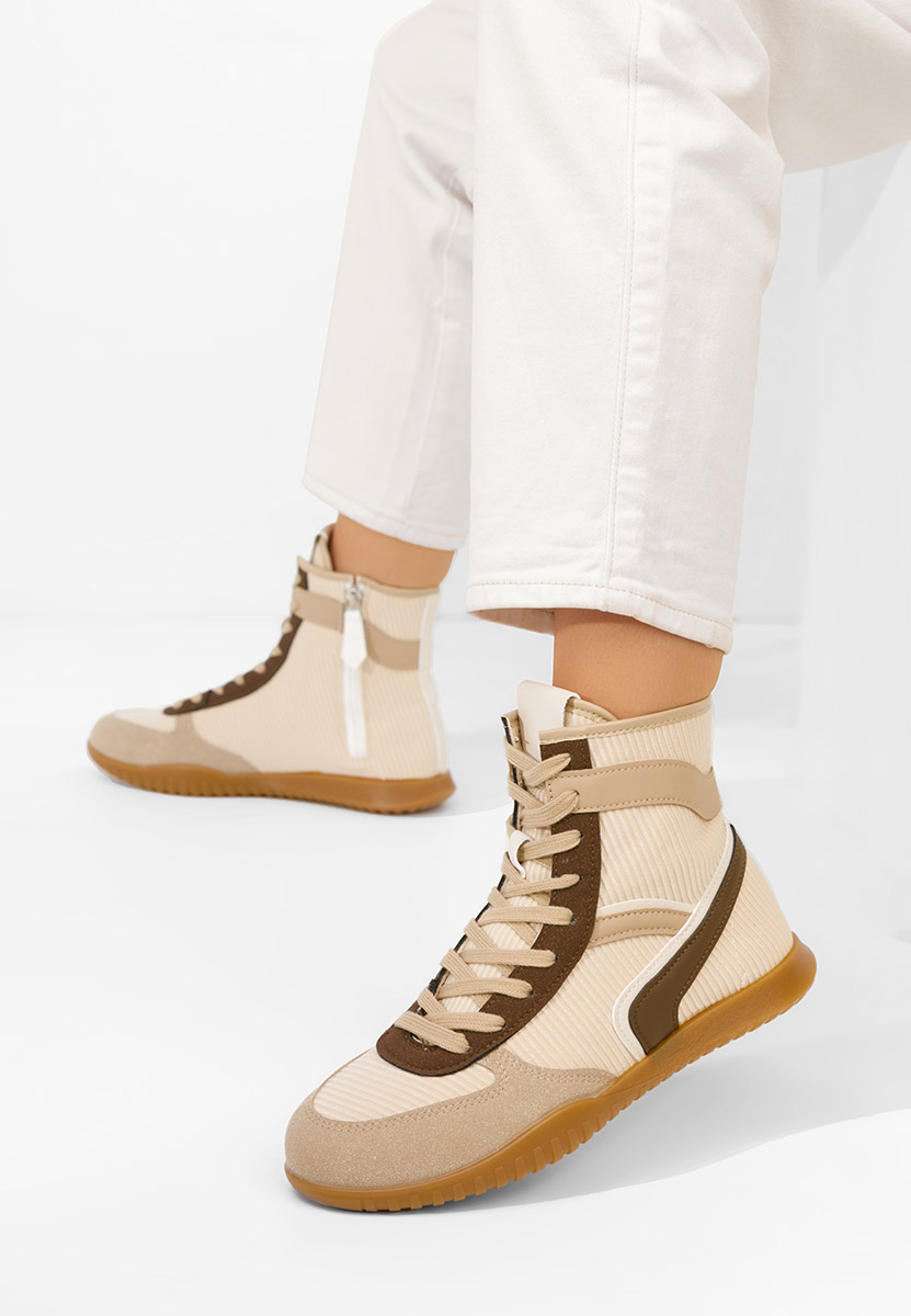 Scarpe alte in tela donna cachi Daine