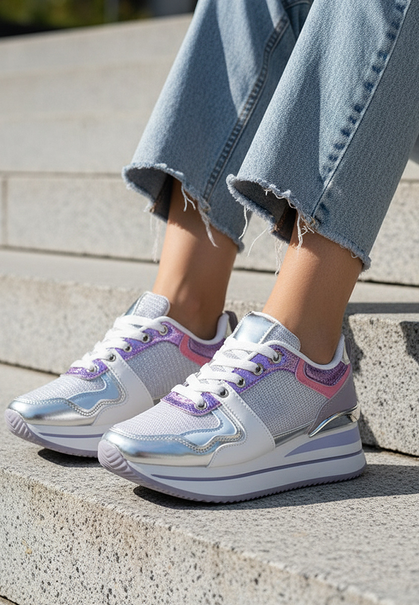 Λιλά sneakers με πλατφόρμα Daisie
