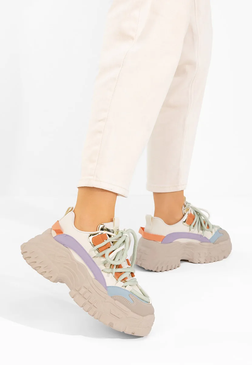 Sneakers cu platformă Elvora kaki