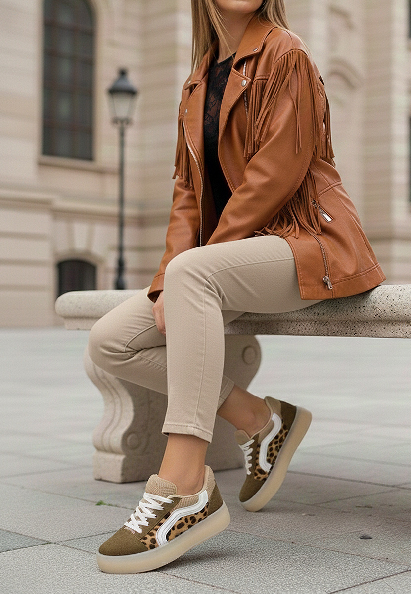 Állatmintás női sneaker Davira