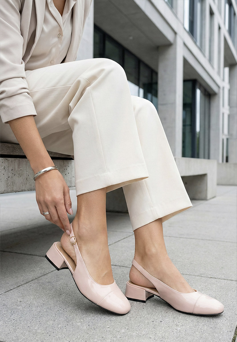 Ροζ γόβες slingback Charissa