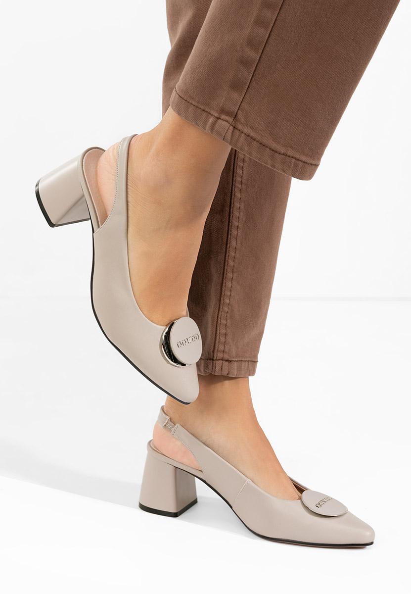 Γκρι γόβες slingback Ekathrine