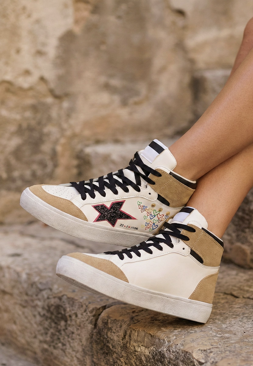 Λευκά ψηλά sneakers Morella V2