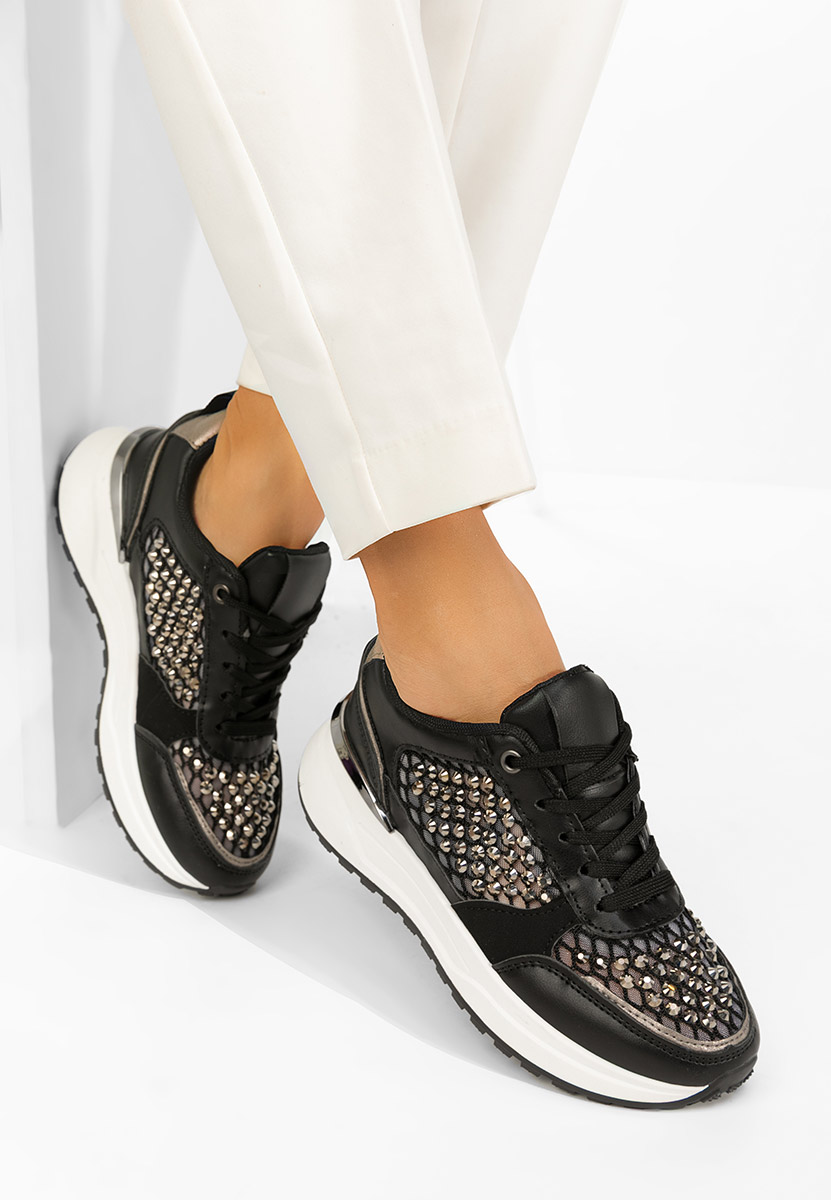 Μαύρα sneakers γυναικεία Hemelia