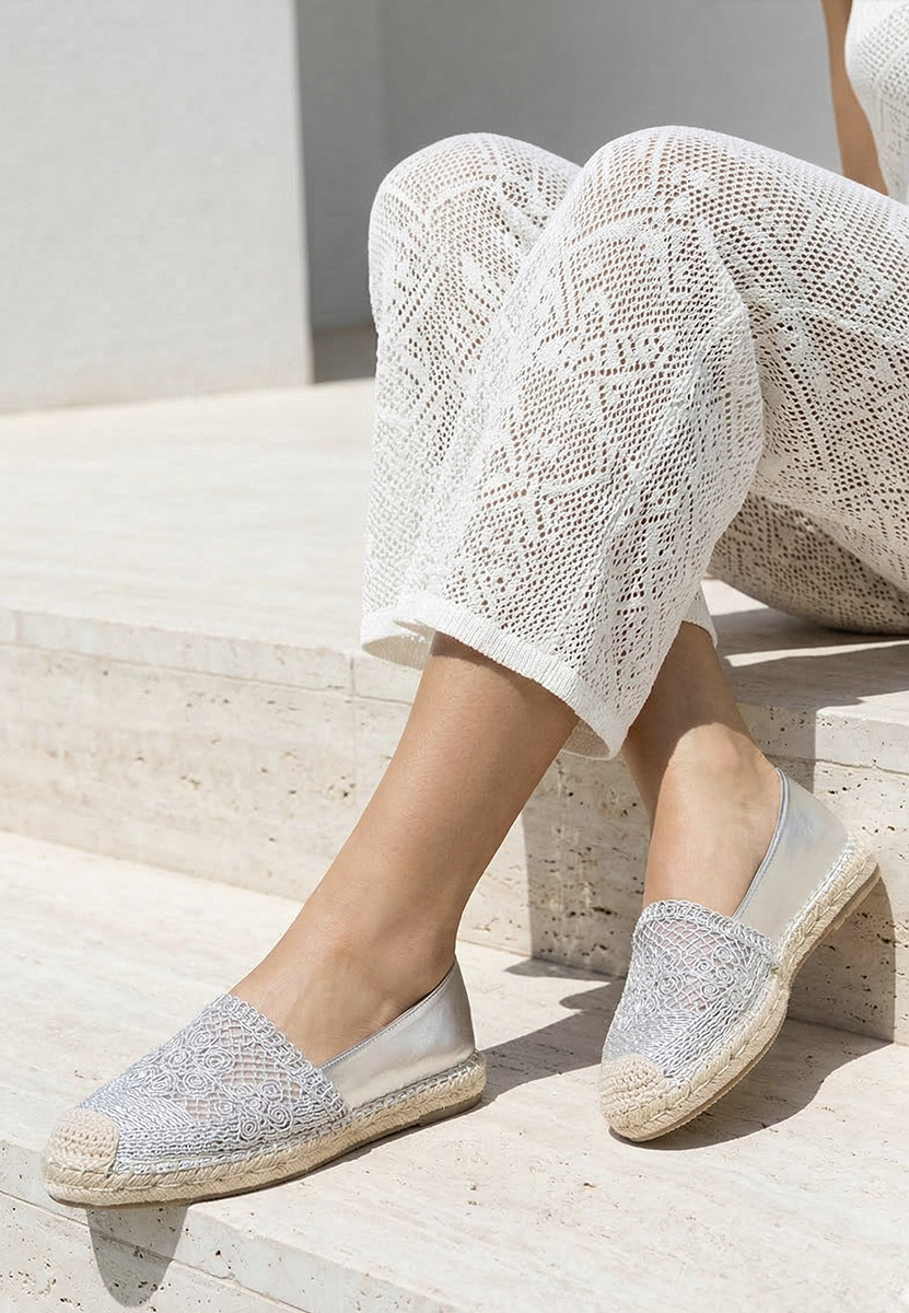 Strieborné dámske espadrilky Thaisa
