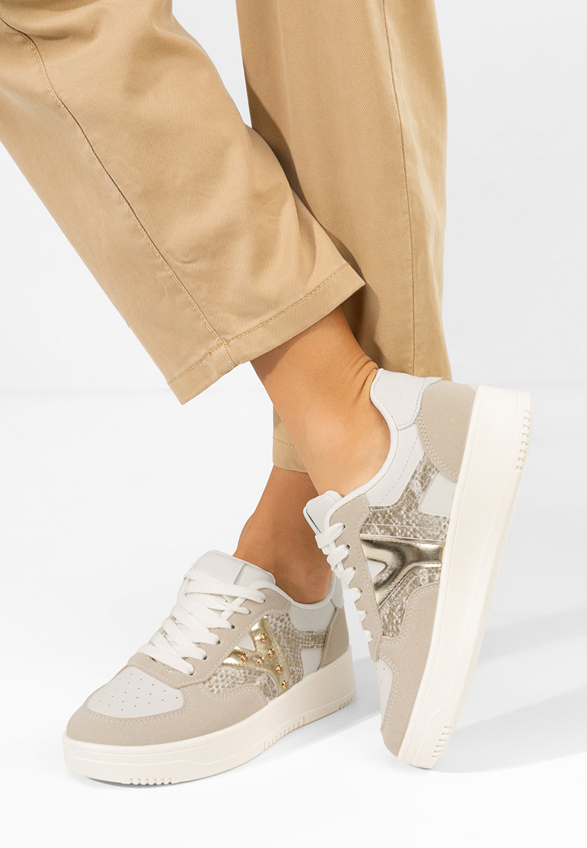 Μπεζ sneakers γυναικεία Rachelia