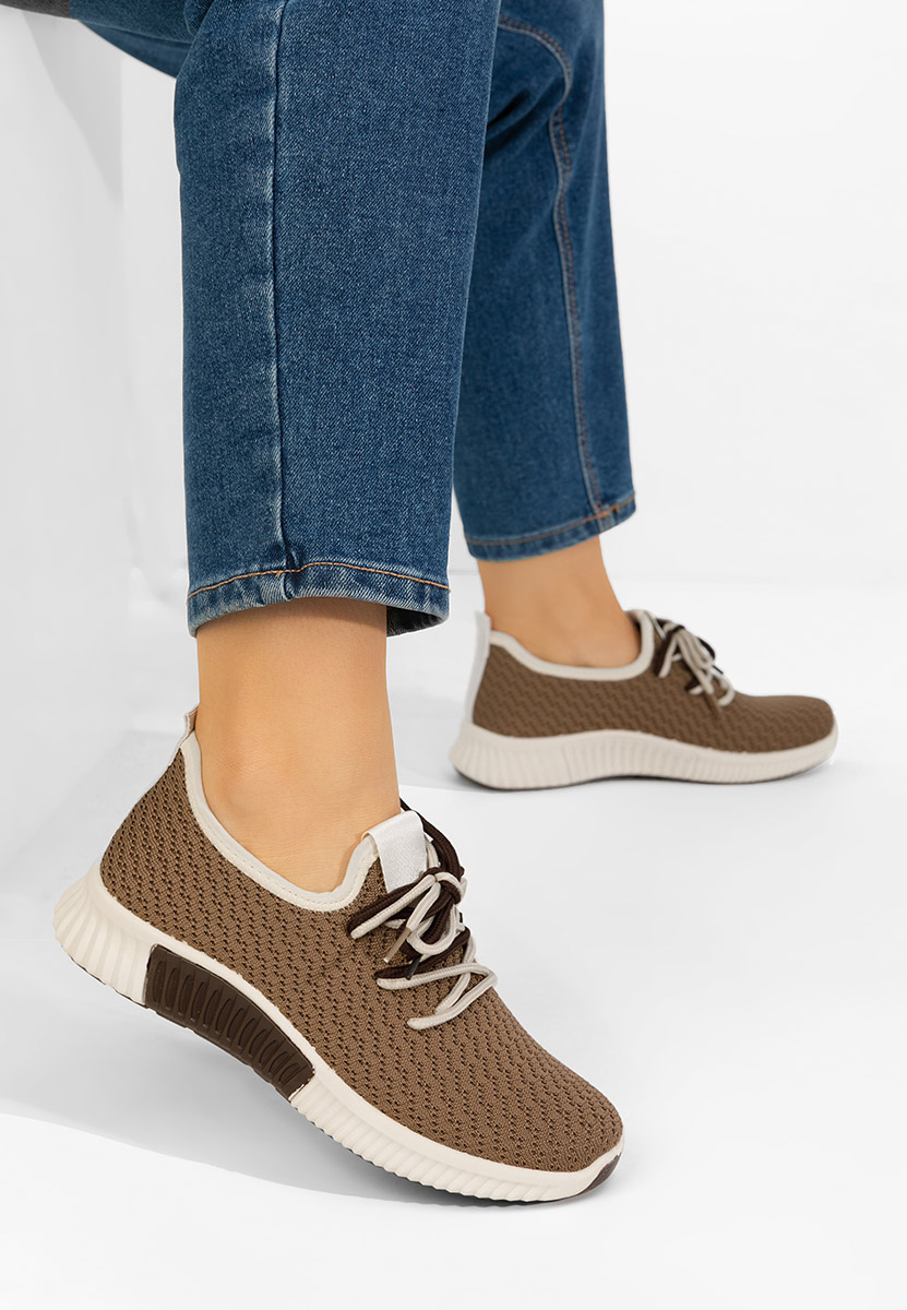 Καφέ sneakers γυναικεία Seronia V2