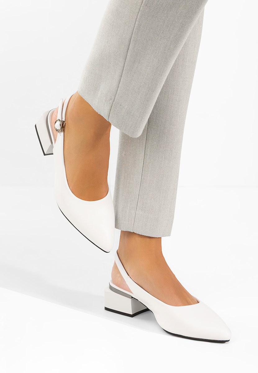 Λευκές γόβες slingback Glayda