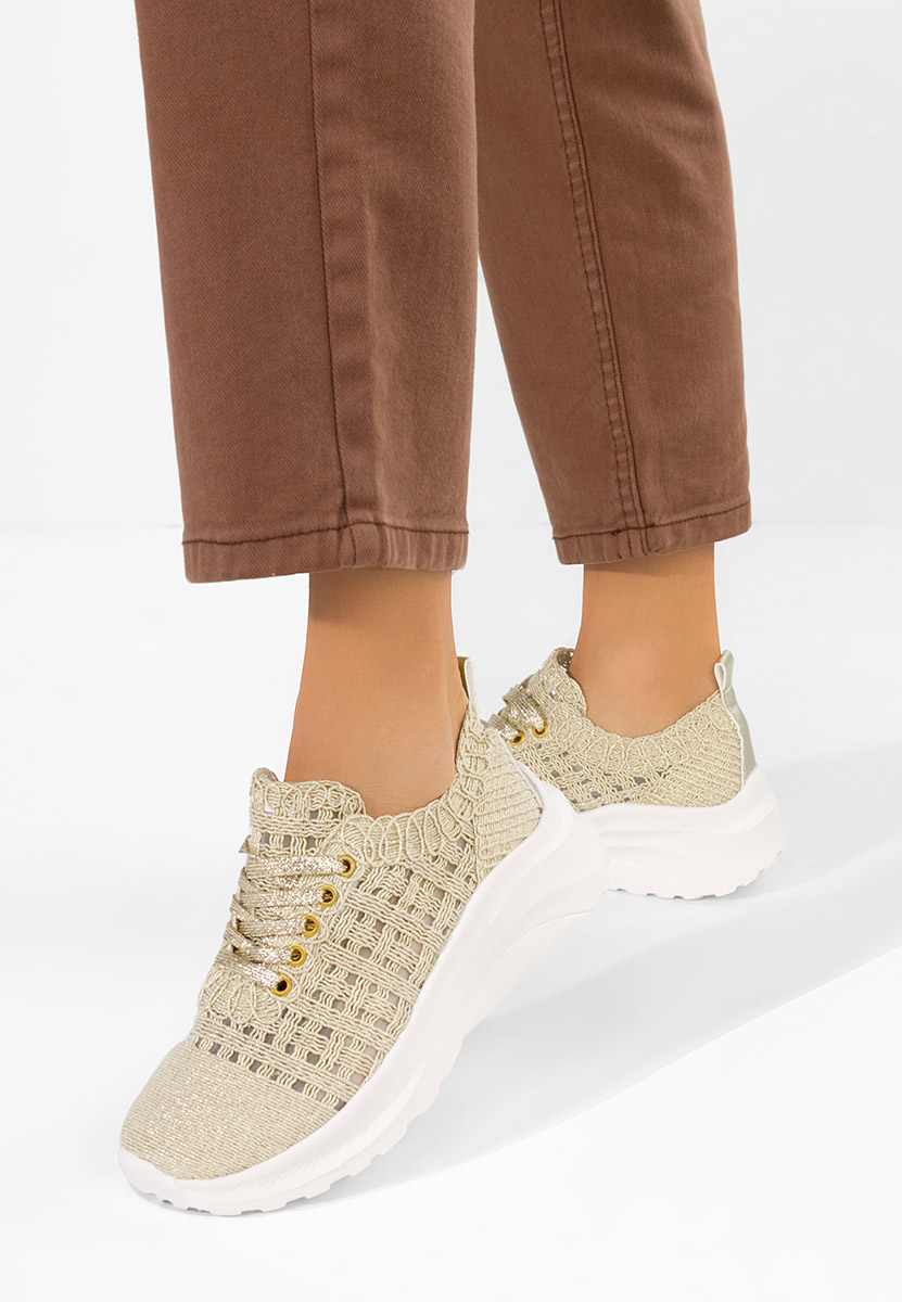 Χρυσά sneakers γυναικεία Valeia