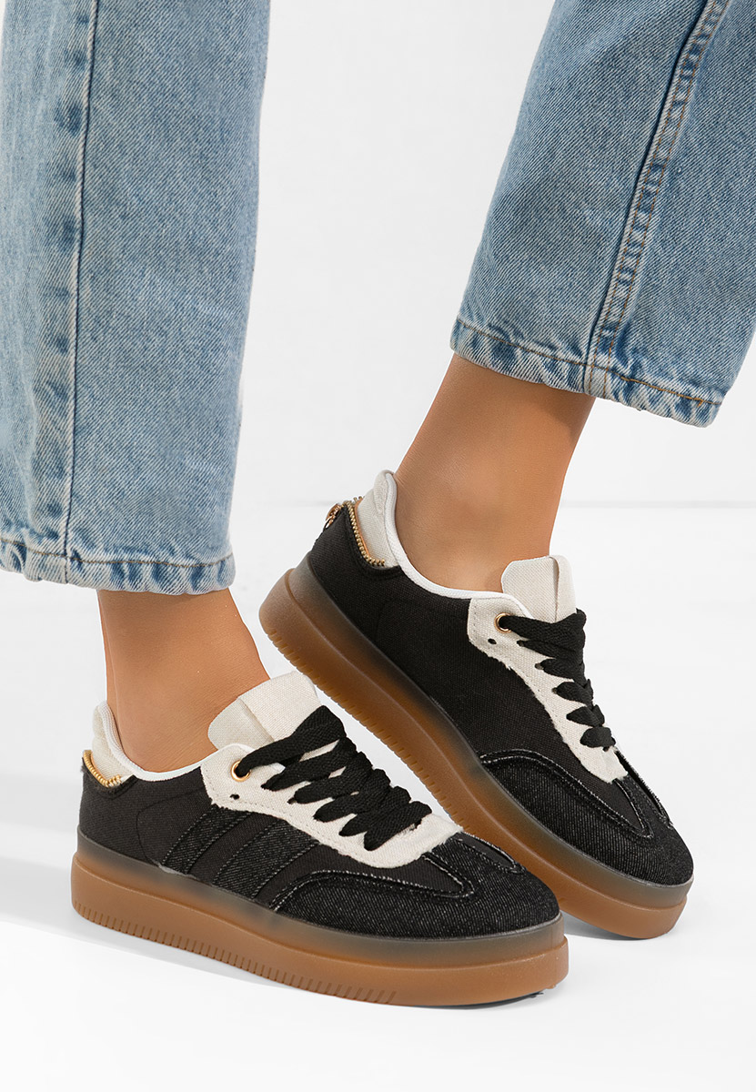 Μαύρα sneakers γυναικεία Deenia