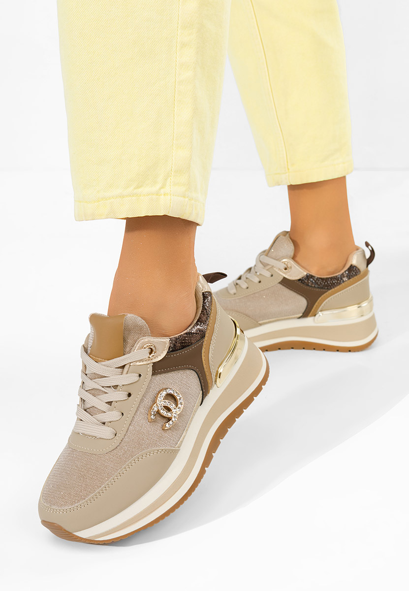 Χακί sneakers με πλατφόρμα Liliza