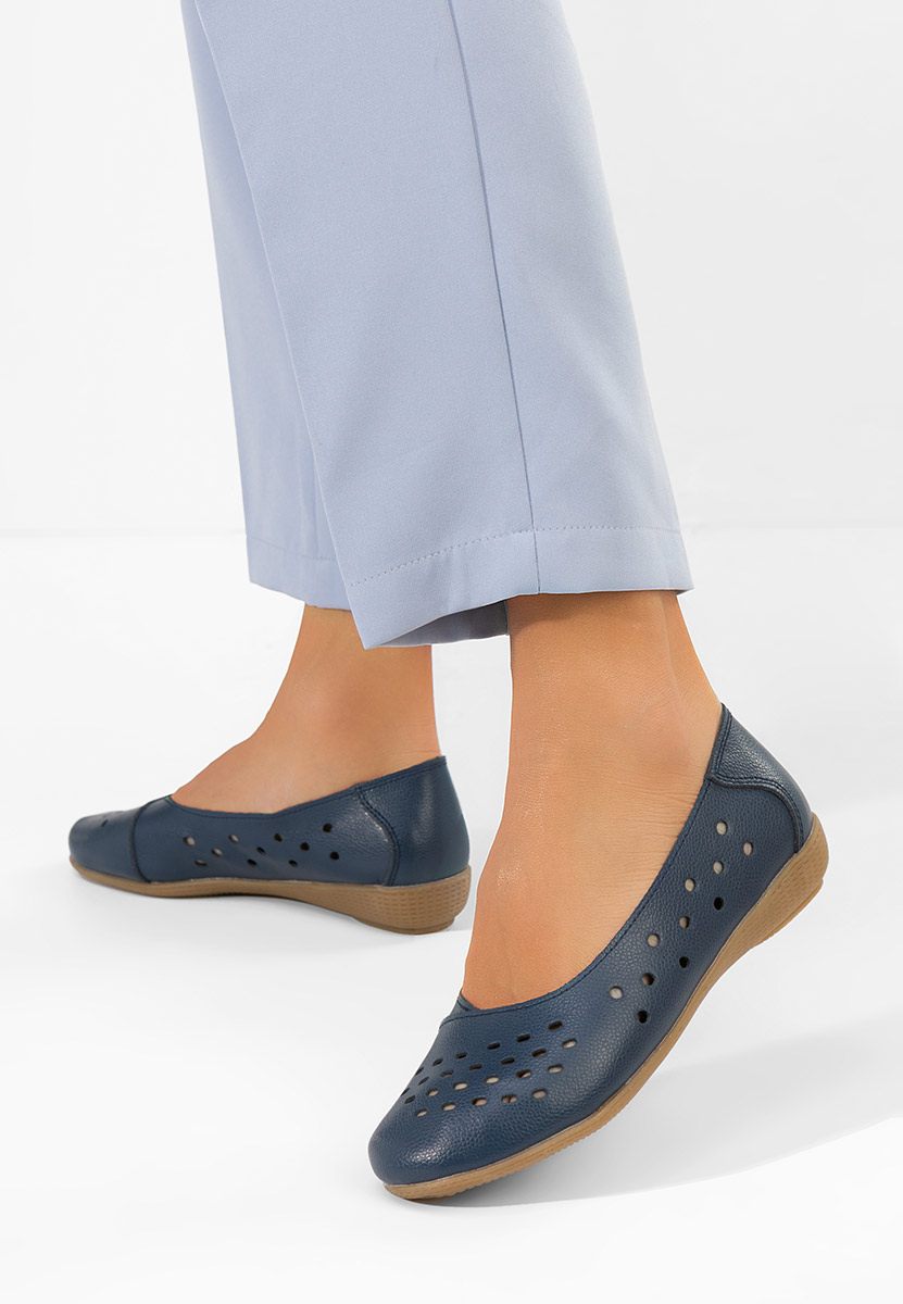 Balerini piele Andeia navy