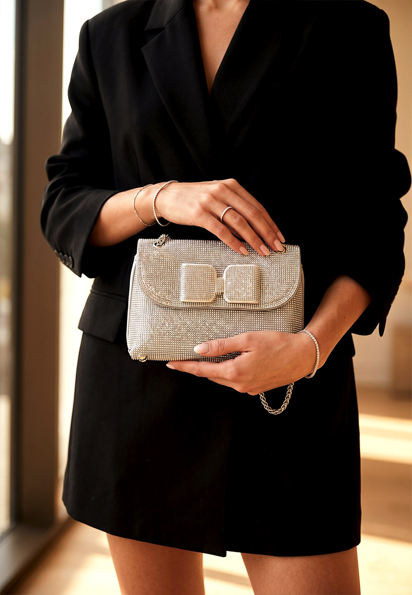 Clutch Yvaine argintiu
