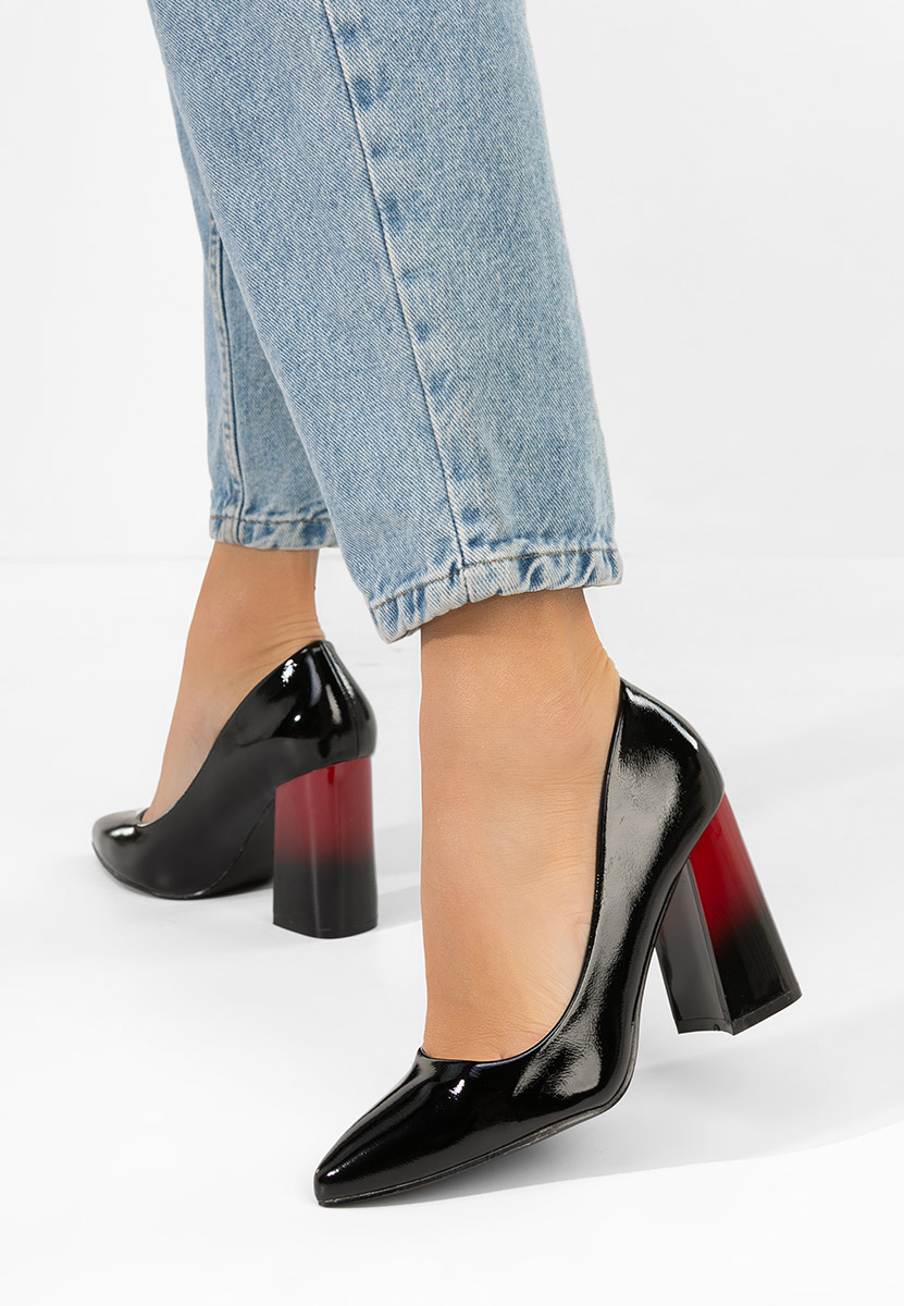 Pantofi cu toc gros Emmelia V2 negri