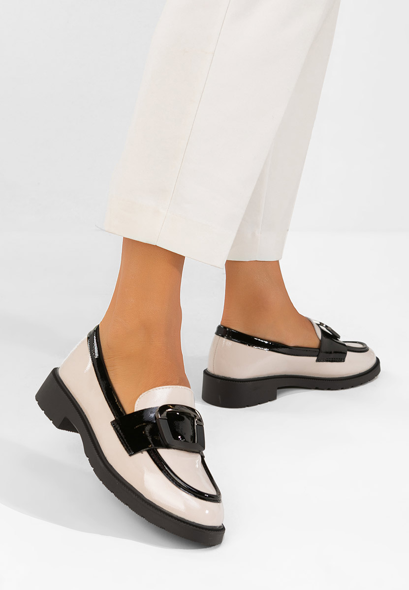 Mocassini donna in pelle beige Astrelia