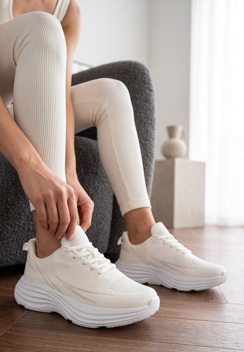 Sneakers dama Emetiana albi