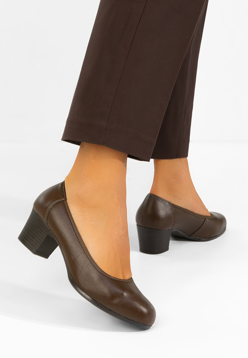 Pantofi dama piele Cresida kaki