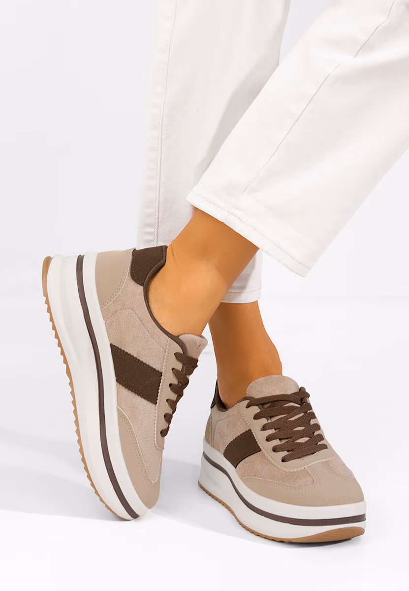 Sneakers cu platformă Zashia bej
