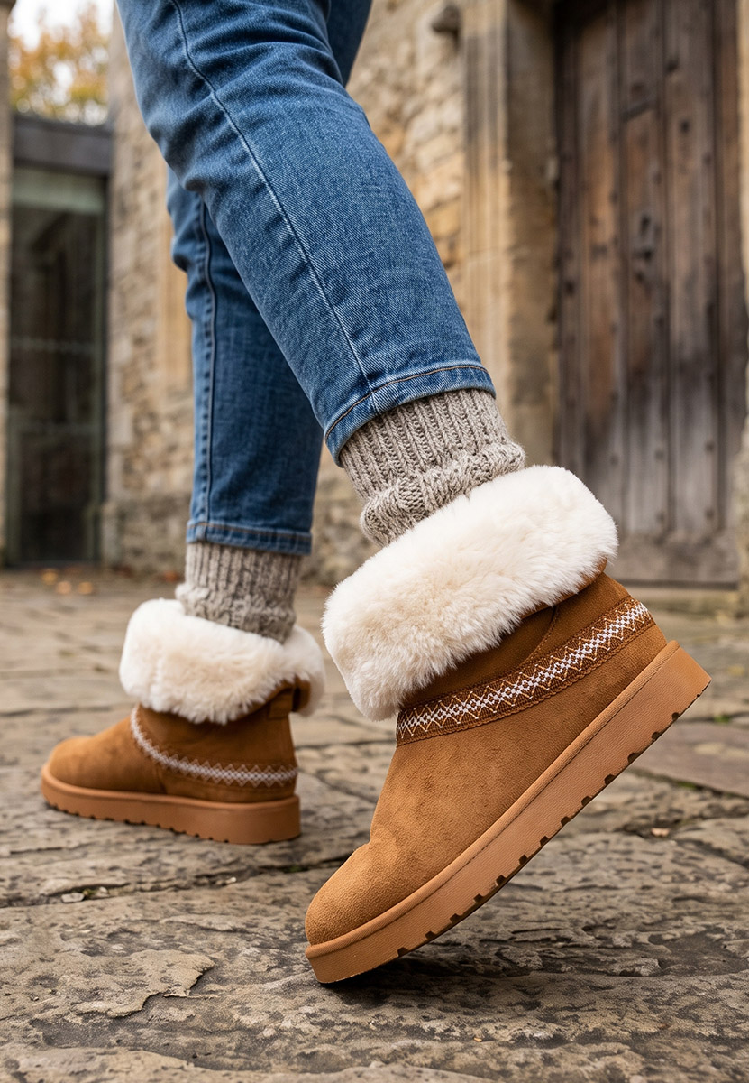 Cizme imblanite dama Alura camel
