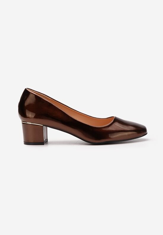 Pantofi cu toc gros Sharla bronze