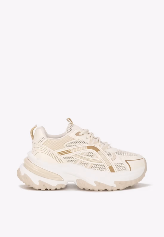 Μπεζ sneakers με πλατφόρμα Jarina