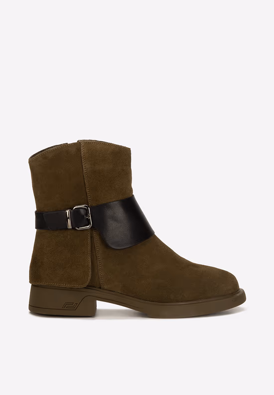 Ghete dama piele Neliseea kaki