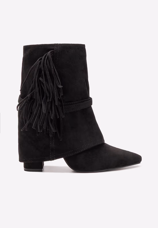 Botine cu toc gros Ranale negre