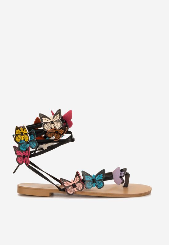 Sandale gladiator Mariposa negre