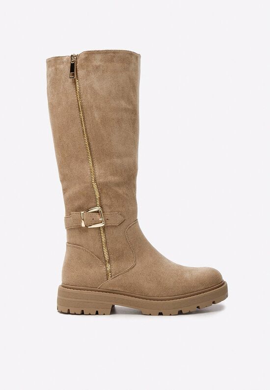 Cizme dama fara toc Maleen camel