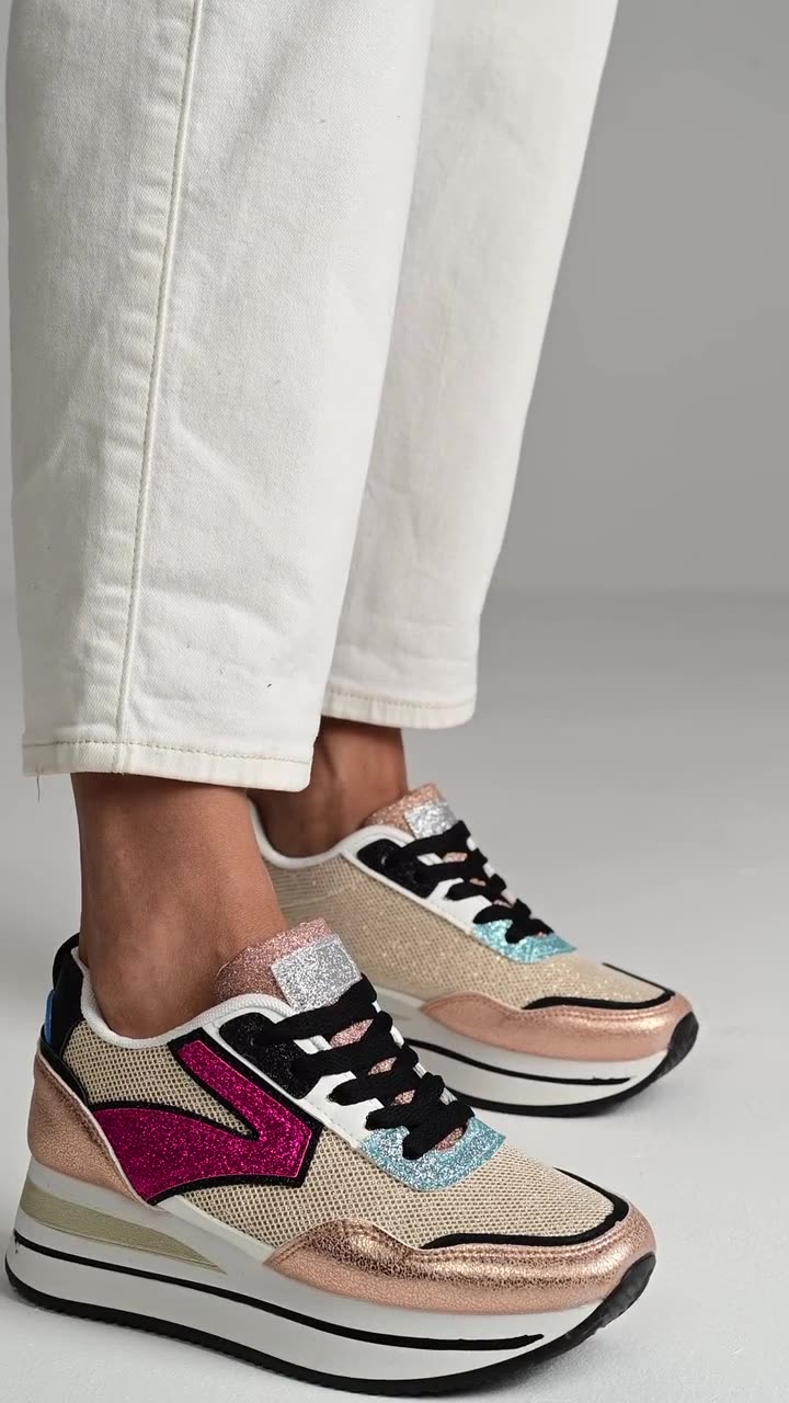 Sneakers platform champagne Tarika